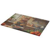 Bengal Cat Cooking in Kitchen カッティングボード (角)