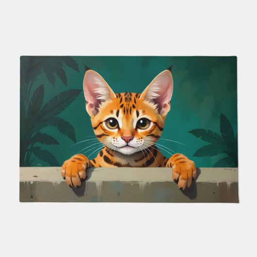 Bengal Cat Doormat Art ドアマット (正面)