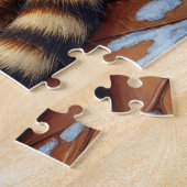 Bengal Cat Fireplace with Christmas Lights ジグソーパズル (側面)