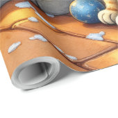 Bengal Cat Fireplace with Christmas Lights ラッピングペーパー (ロールコーナー)