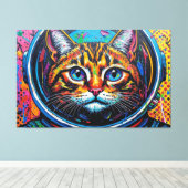 BENGAL CAT IN SPACE-5 キャンバスプリント (インサイチュ (ウッドフロア))