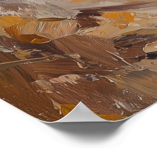 Bengal Cat Leaping Through Autumn Whispers ポスター (角)