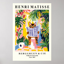 Bengal Cat on Toilet Art Bathroom Print in Henri ポスター