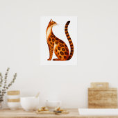 Bengal Cat Profile 水彩画 ポスター (キッチン)