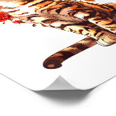 Bengal Cat Valentines Day Floral Heart Design For  ポスター (角)