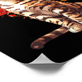 Bengal Cat Valentines Day Floral Heart Design For  ポスター (角)