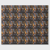 Bengal Cat With Christmas Lights Holiday ラッピングペーパー (フラット)