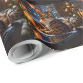 Bengal Cat With Christmas Lights Holiday ラッピングペーパー (ロールコーナー)