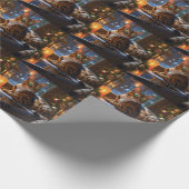 Bengal Cat With Christmas Lights Holiday ラッピングペーパー (角)