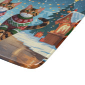 Bengal Cats Christmas Snow Holiday カッティングボード (角)