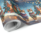 Bengal Cats Christmas Snow Holiday ラッピングペーパー (ロールコーナー)