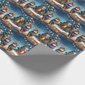 Bengal Cats Christmas Snow Holiday ラッピングペーパー (角)