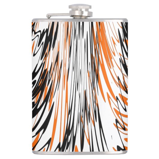 Bengal Colors Squiggly Orange and Black Lines フラスク (正面)