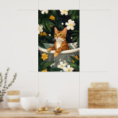 Bengal In Bathtub Poster, Funny Cat Poster, Bengal ポスター (キッチン)