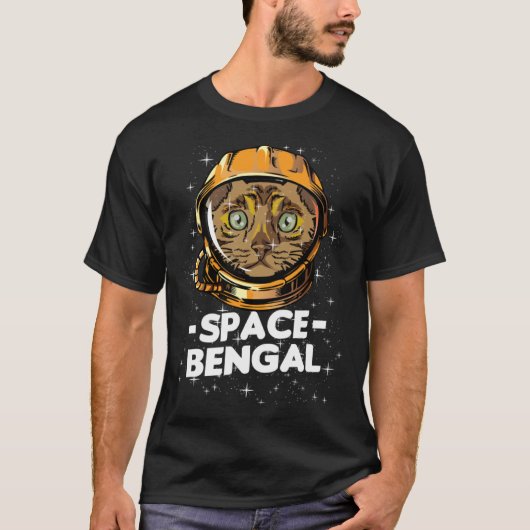 Bengal Space Astronaut Cat Person Mum Tシャツ (正面)