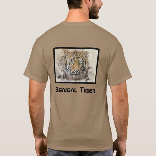 Bengal Tiger Illustration T-Shirt Tシャツ (裏面)