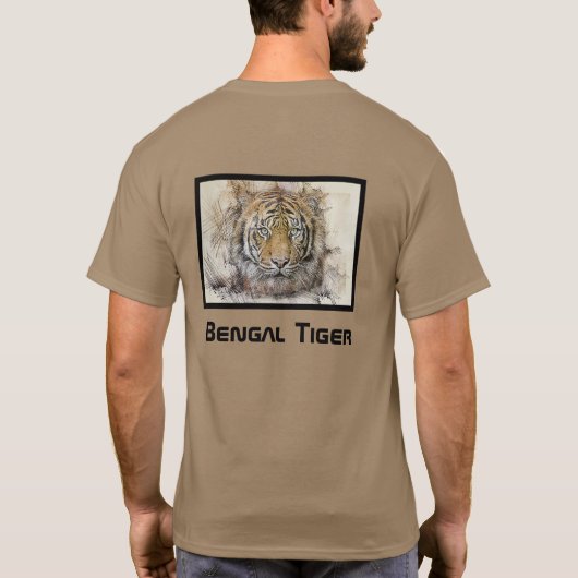 Bengal Tiger Illustration T-Shirt Tシャツ (裏面)