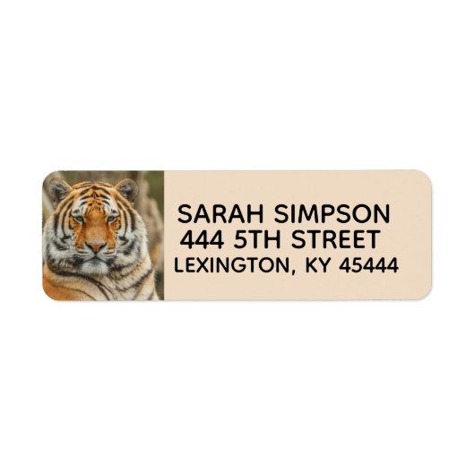 BENGAL TIGER RETURN ADDRESS LABELS ラベル (正面)
