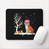 Bengal Tiger Santa Hat Festive Tree Light Christma マウスパッド (マウス)