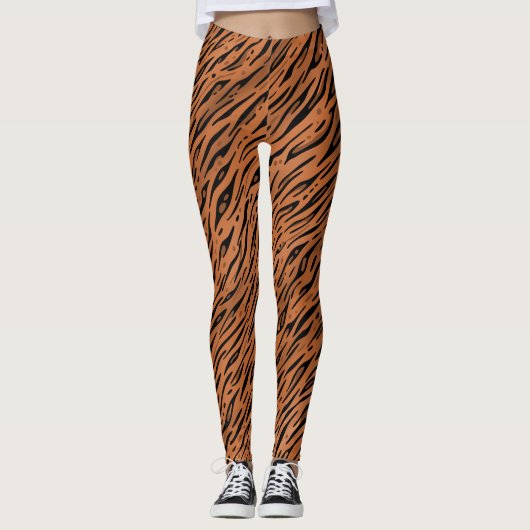 Bengal Tiger Streifen Druck Leggings レギンス (正面)
