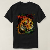  Bengal Tiger Vector With Circle Edge Cut Out Tシャツ (デザイン正面)