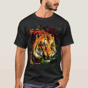 Bengal Tiger Vector With Circle Edge Cut Out Tシャツ