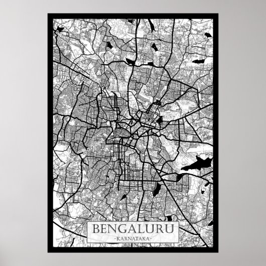 Bengaluru Karnataka Map ポスター (正面)
