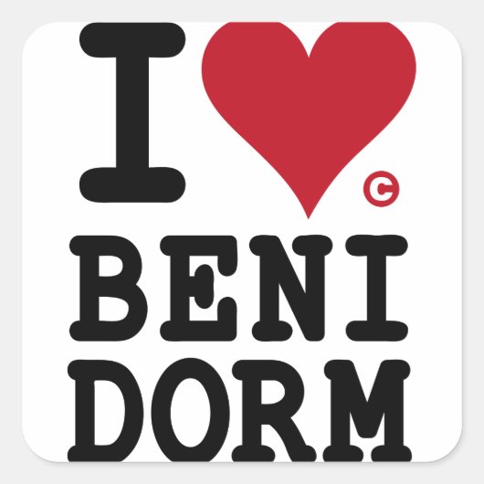BENIDORM Holidays I LOVE BENIDORM スクエアシール (正面)