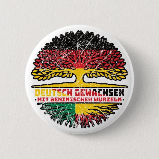 Benin Beninisch Deutsch Deutschland Baum Wurzel 缶バッジ (正面)