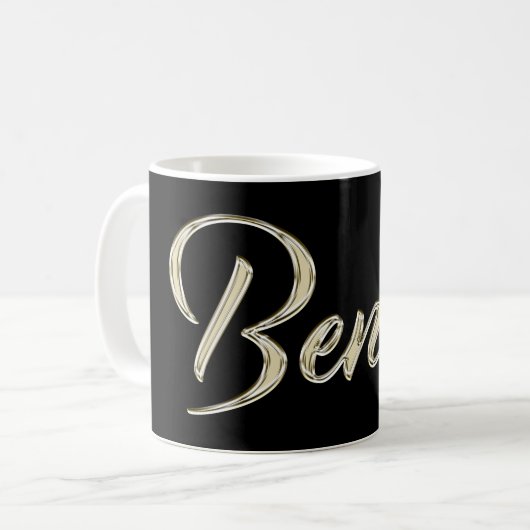 Benito Name whitegold Tasse Teetasse Kaffeetasse コーヒーマグカップ (正面左)