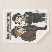 Benjamin and buttons detective duo fleece blanket シェルパブランケット (正面(横))