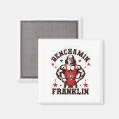 Benjamin Benchamin Franklin Bench Press Bodybuildi マグネット (正面/裏面)