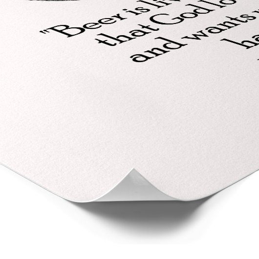 Benjamin Franklin and Quote About Beer ポスター (角)