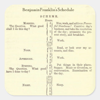 Benjamin Franklin Autobiography Scheduleスタンプ スクエアシール