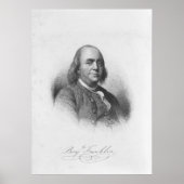 BENJAMIN FRANKLIN by Henry Bryan Hall ポスター (正面)