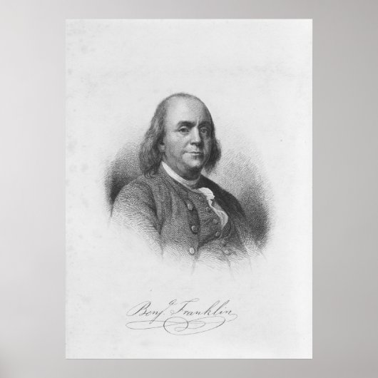 BENJAMIN FRANKLIN by Henry Bryan Hall ポスター (正面)