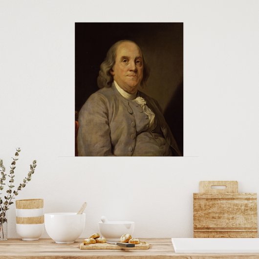 BENJAMIN FRANKLIN by Joseph-Siffred Duplessis ポスター (キッチン)