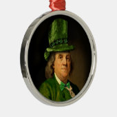 Benjamin Franklin Clover St Patrick's Day メタルオーナメント (右)