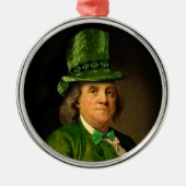 Benjamin Franklin Clover St Patrick's Day メタルオーナメント (正面)