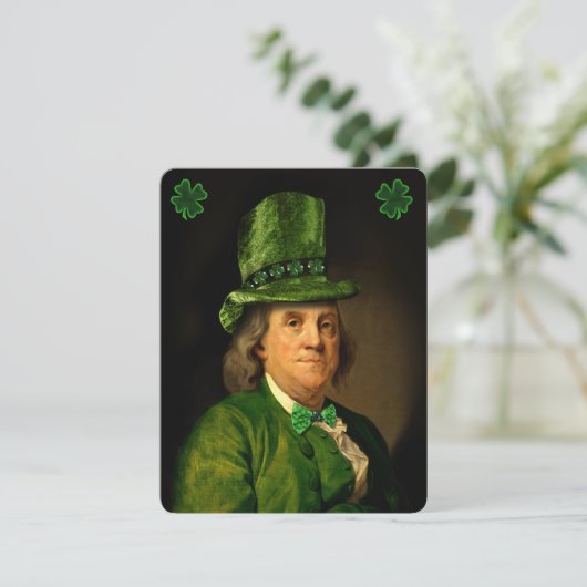 Benjamin Franklin Clover St Patrick's Day 招待状 (スタンド正面)