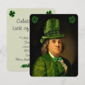 Benjamin Franklin Clover St Patrick's Day 招待状 (正面/裏面)