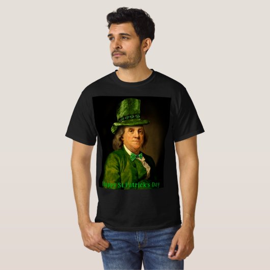 Benjamin Franklin Clover St Patrick's Day Tシャツ (正面フル)