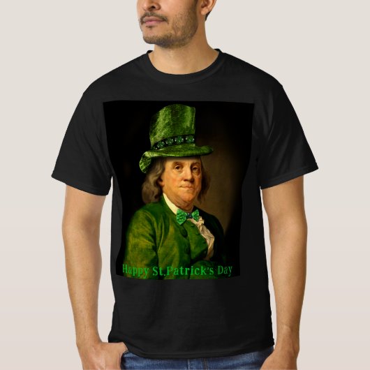 Benjamin Franklin Clover St Patrick's Day Tシャツ (正面)