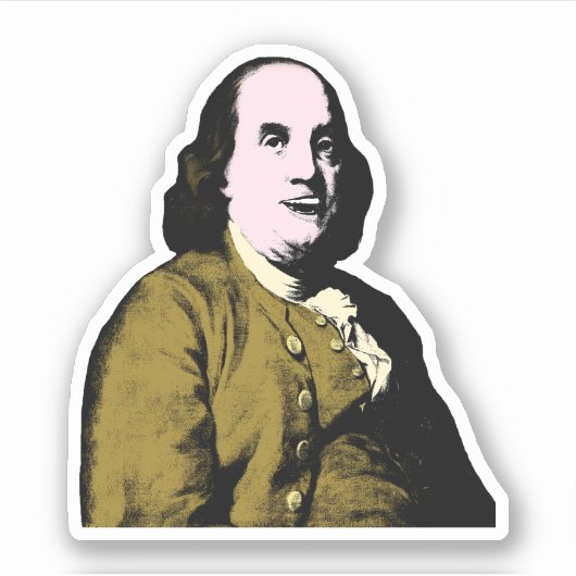 Benjamin Franklin Pop Art Style シール (正面)