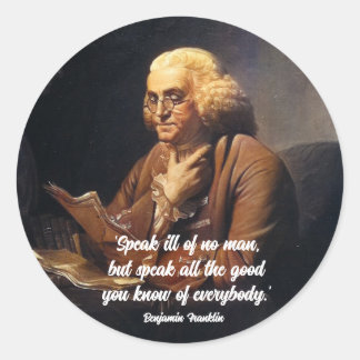 Benjamin Franklin Quote ラウンドシール