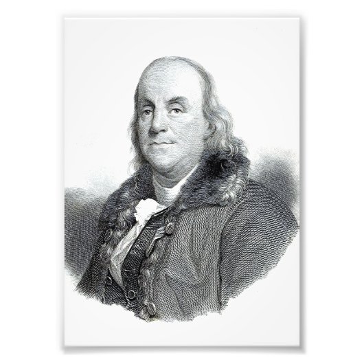 Benjamin Franklin usa president united states amer フォトプリント (正面)