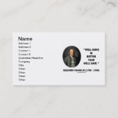 Benjamin Franklin Well Doneは良く述べた 名刺 (正面)