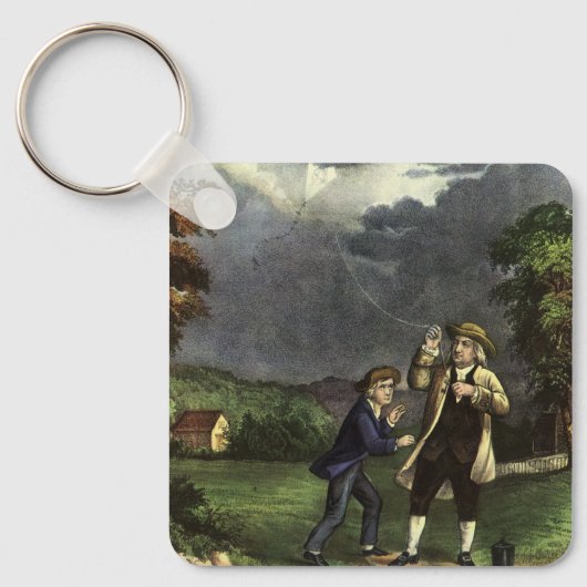 Benjamin Franklin's Kite and Lightning Experiment キーホルダー (正面)