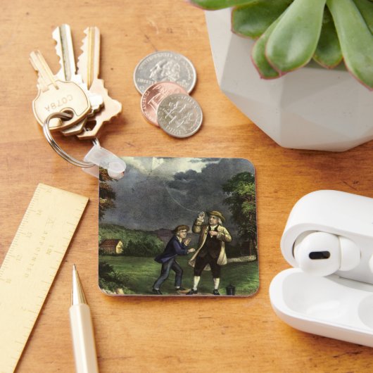 Benjamin Franklin's Kite and Lightning Experiment キーホルダー (デスク)