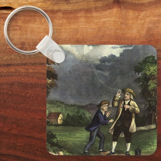 Benjamin Franklin's Kite and Lightning Experiment キーホルダー (正面)